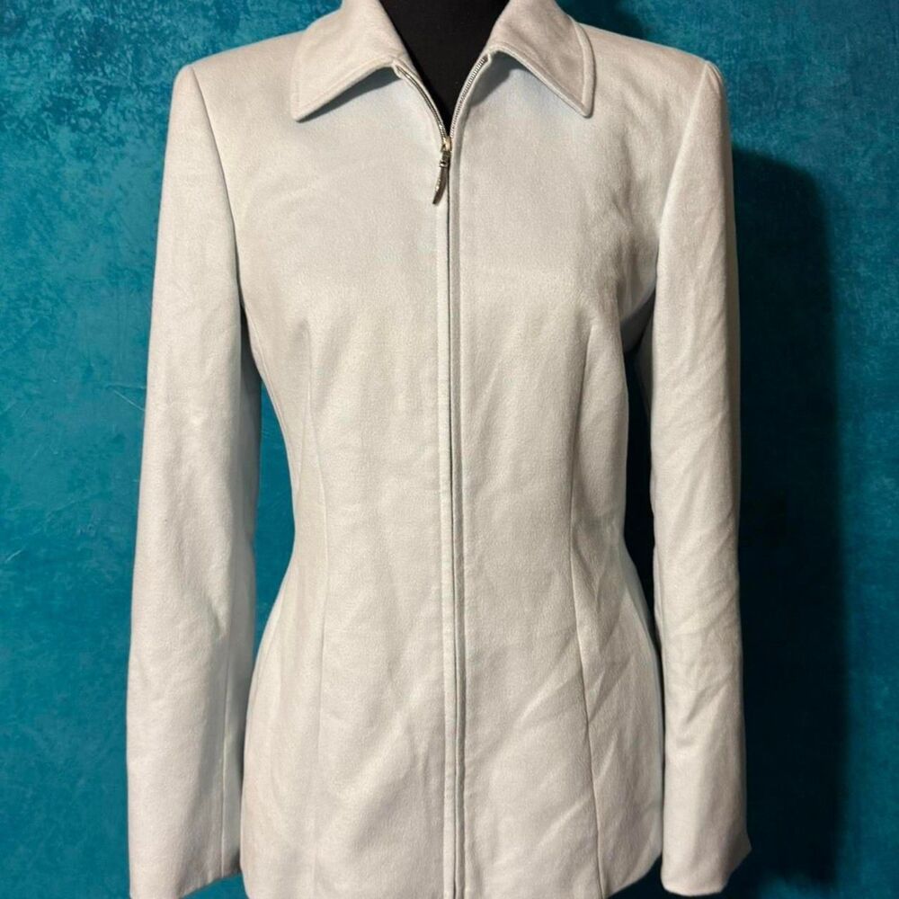 Vintage ESCADA ivory wool blend zip-front tailored jacket – Made in Germany